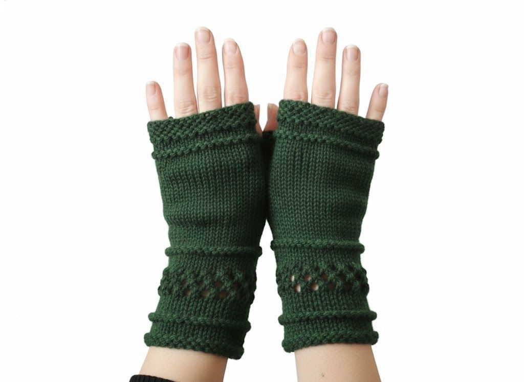 Hand Knit Fingerless Texting/Writing Gloves Mitten