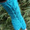 Thumbnail: Turquoise Handmade Knit Fingerless Gloves Mittens