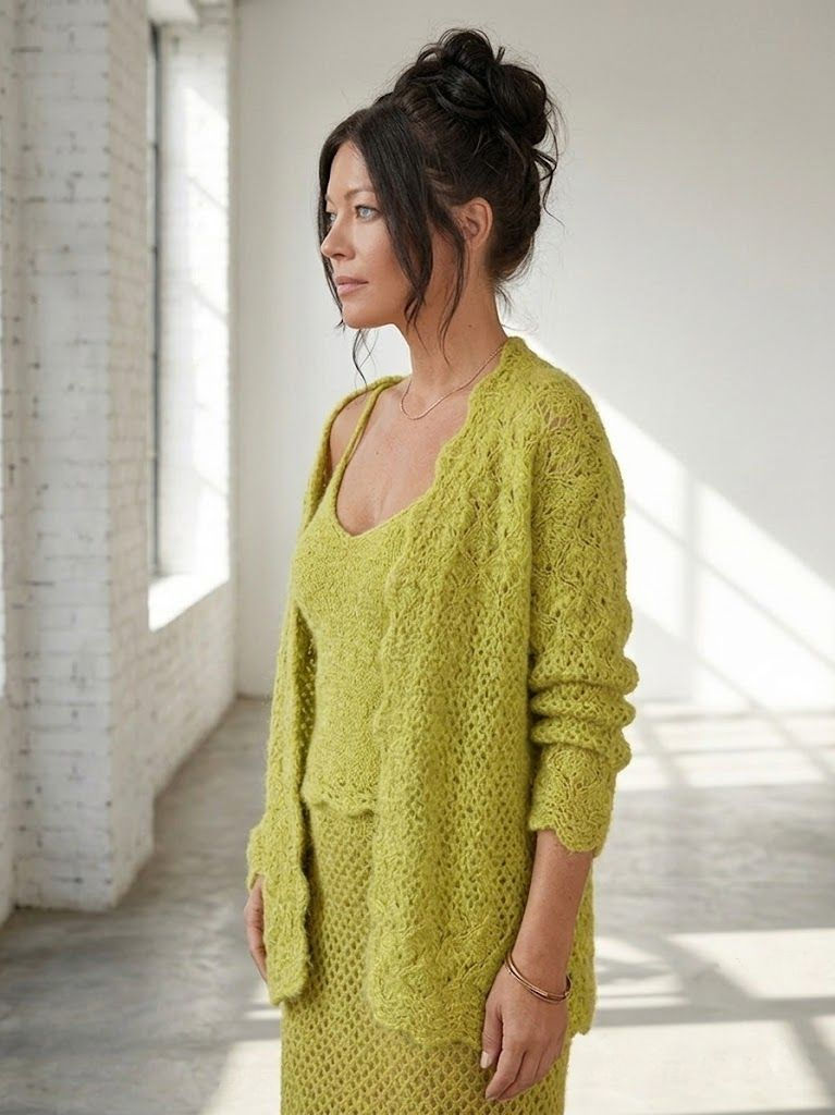 This handmade knit cami top + lightweight cardigan set is the perfect layering piece for summer vacations, beach walks, patio