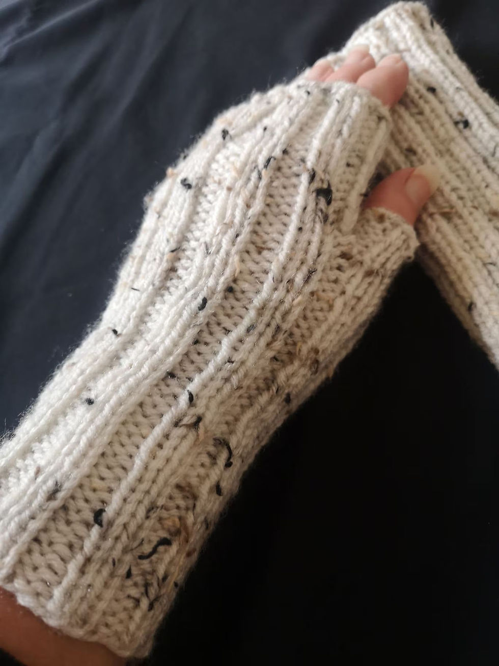  Aran Tweed Viscose Blend Hand Knit Fingerless Gloves by rolollo Canada