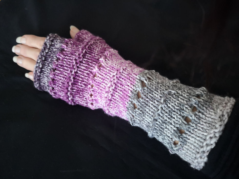 Thumbnail: Pink  Fingerless Gloves Mittens Armwarmers