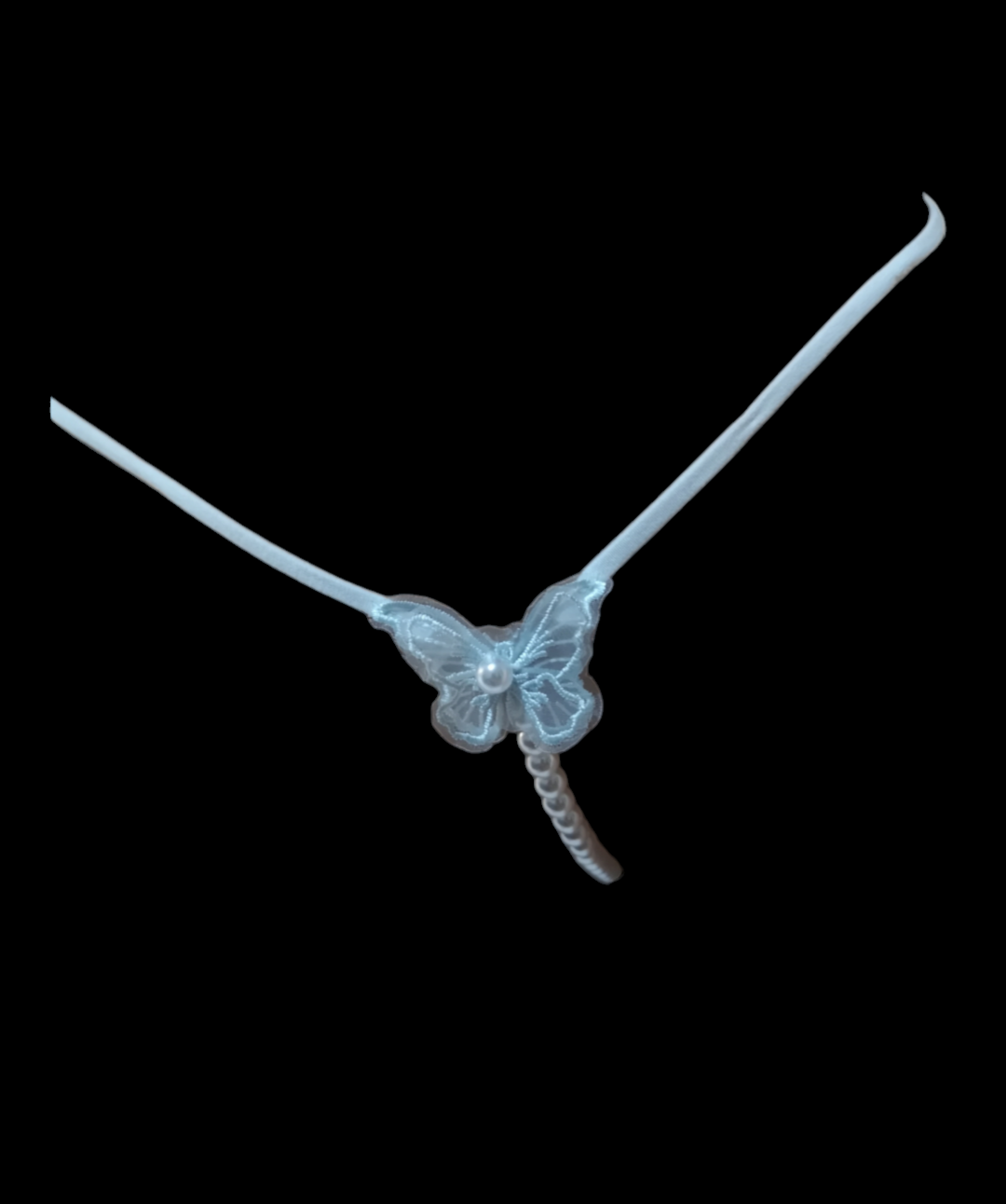 Organza Mini Butterfly Beads GString Bottoms lavender, pink, blue