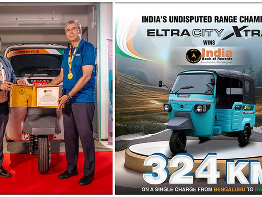 Greaves Electric Mobility’s newly launched Eltra City XTRA Does the Unbelievable: 324 KM on a Single Charge, Sets New National Record