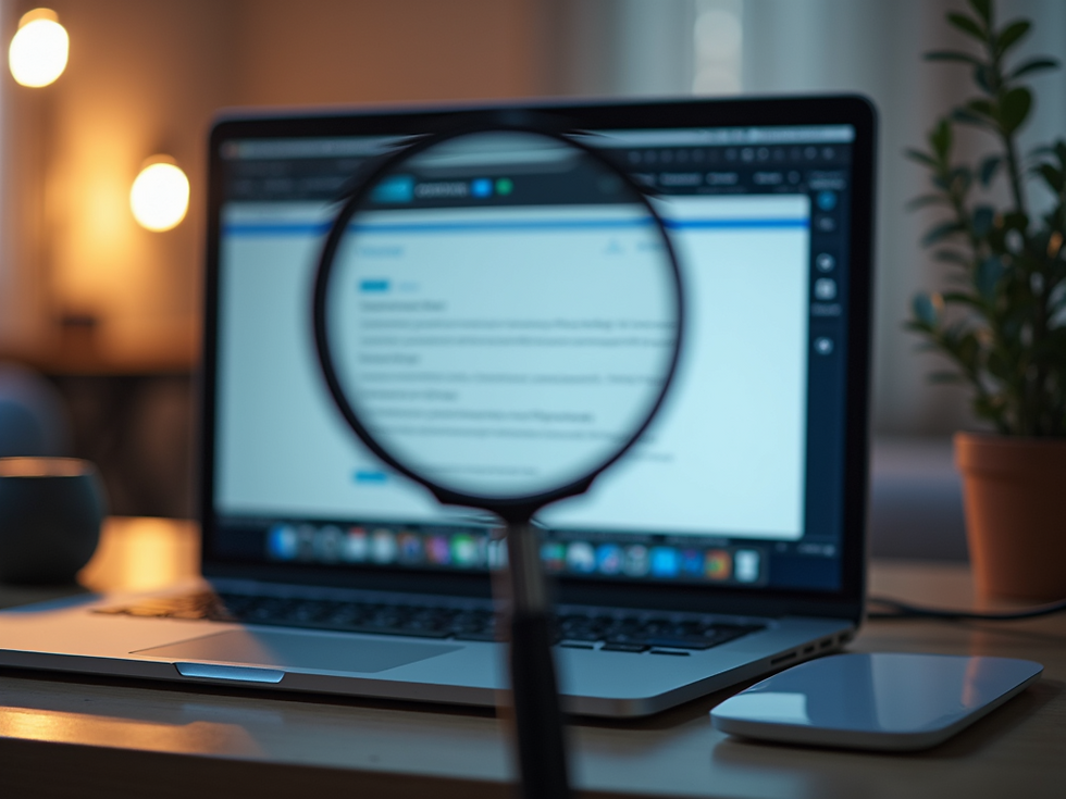 A-website's-homepage-on-a-laptop-screen-with-a-magnifying-glass-hovering-over-it-to-showca