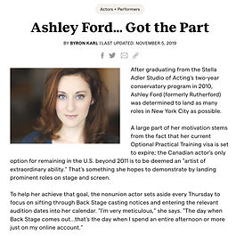 BACKSTAGE: Ashley Ford... Got the Part