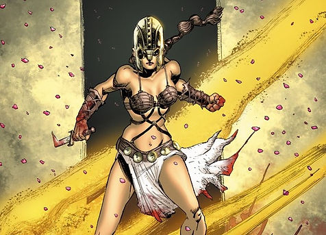 Illustration of Judith from John Stanisci's graphic novel Gladiatrix