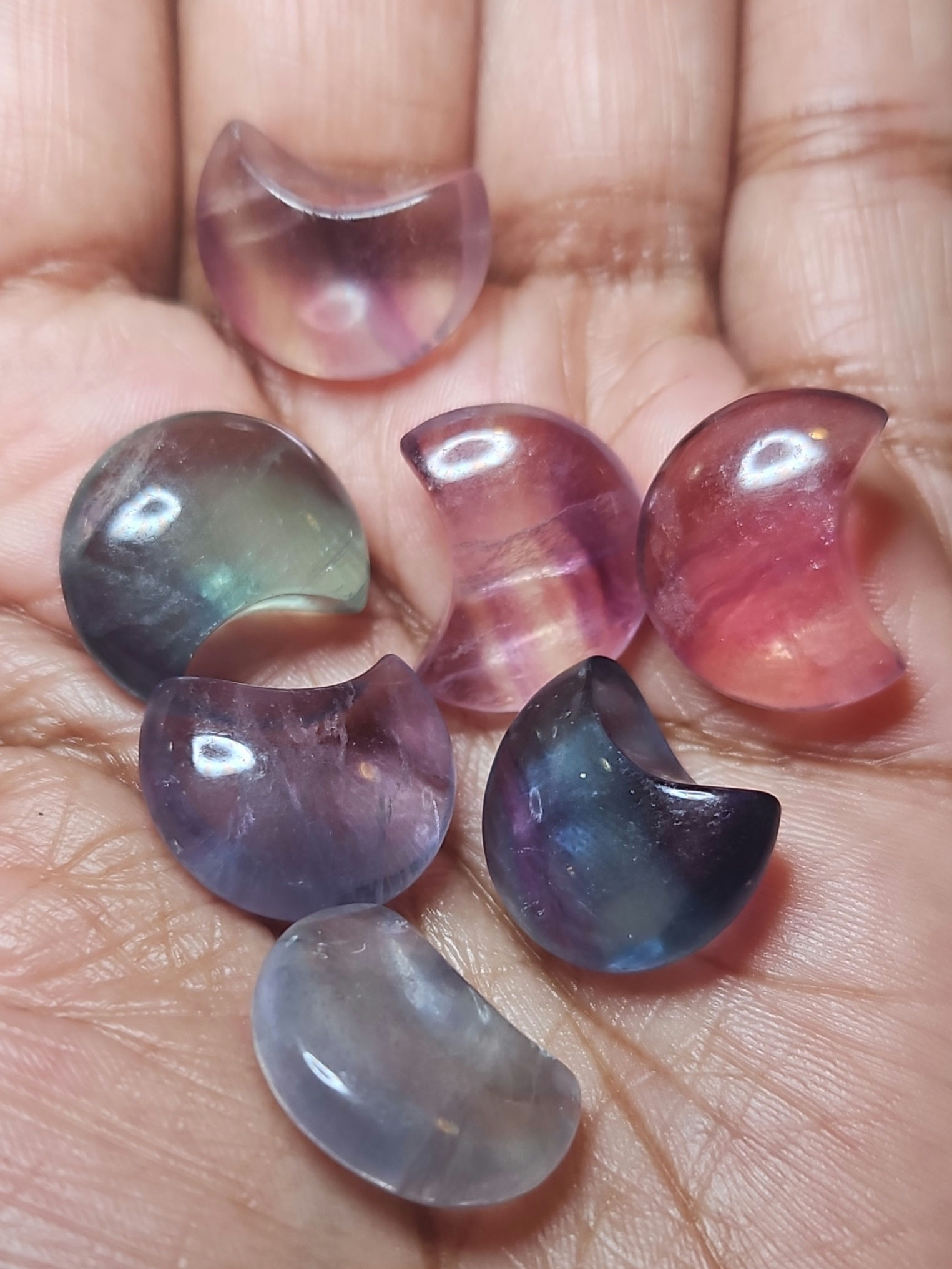 Mini Rainbow Fluorite Moon