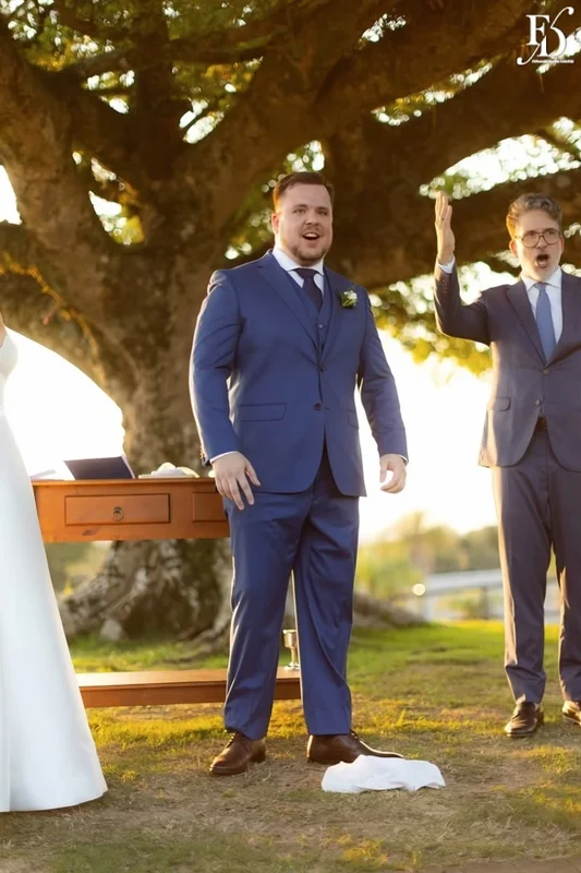 casamento no espaço paraíso em porto alegre com cerimônia ao ar livre no por do sol