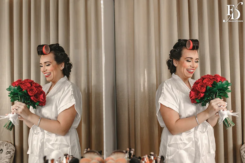 making of da noiva recebendo o bouquet