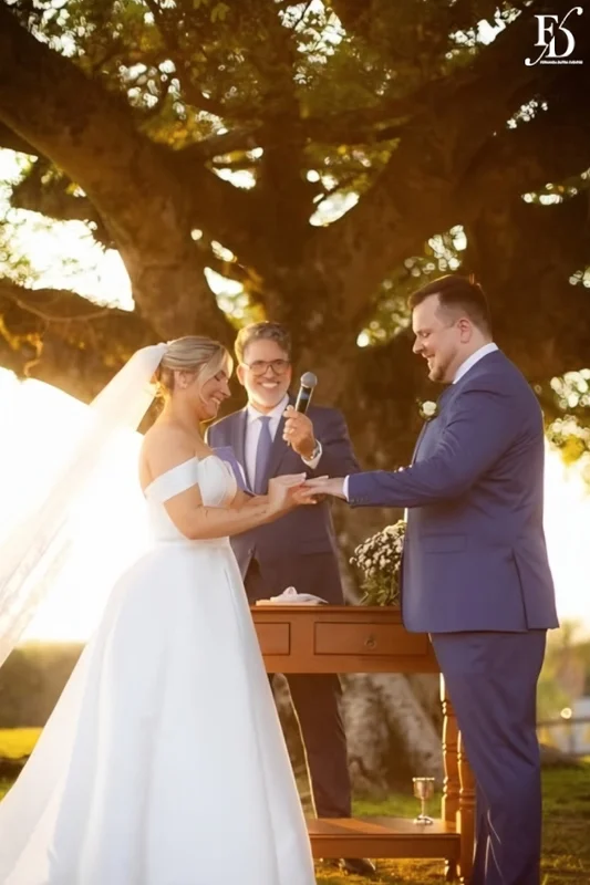 casamento no espaço paraíso em porto alegre com cerimônia ao ar livre no por do sol