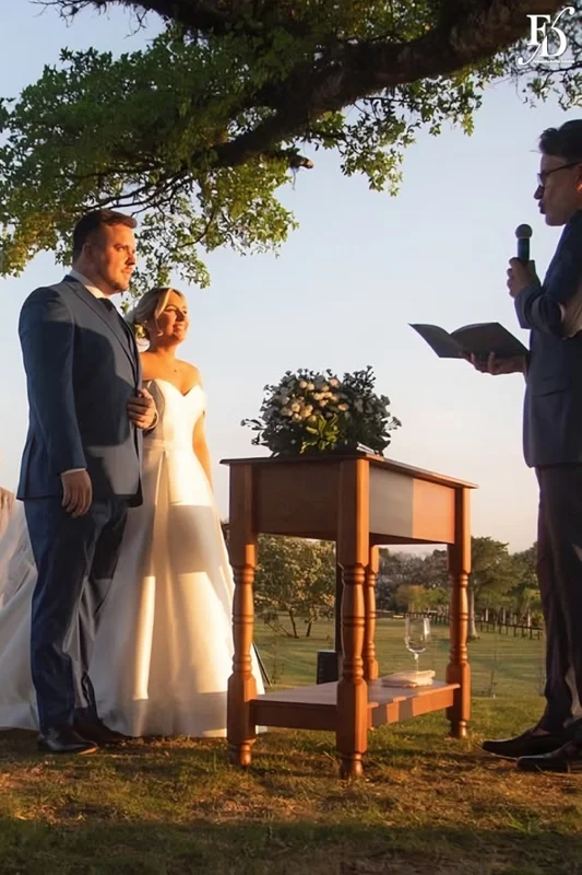 casamento no espaço paraíso em porto alegre com cerimônia ao ar livre no por do sol
