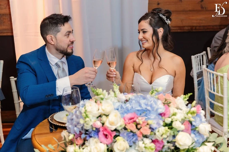 festa de casamento no salão boa vista da associação leopoldina juvenil em porto alegre mesa de noivos