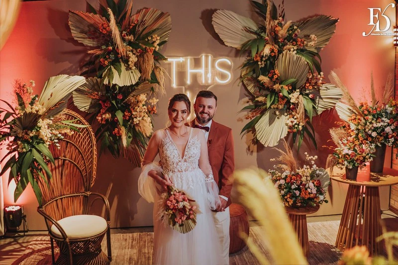 casamento no espaço paraiso em porto alegre viamão alvorada com decoração moderna boho rustico-chic em tons terrosos por life eventos especiais