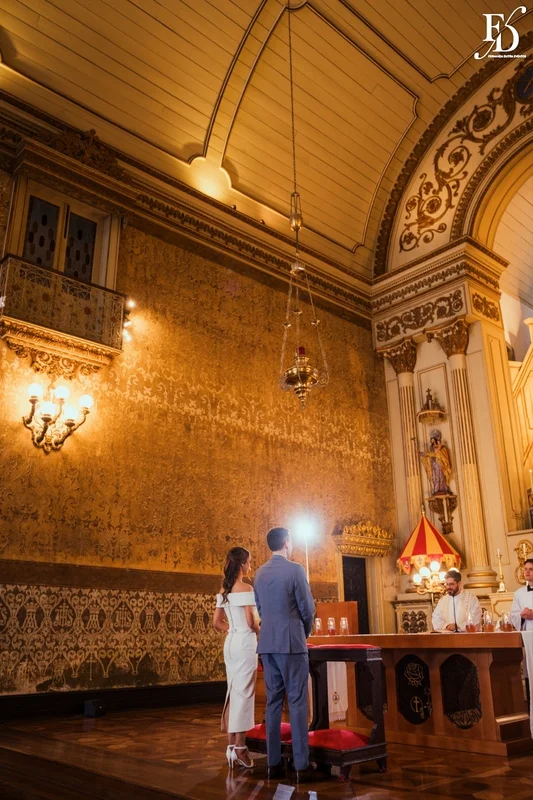 casamento na basílica nossa senhora das dores em porto alegre noivos no altar