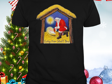 Every Knee Shall Bow Christian Christmas T-shirt