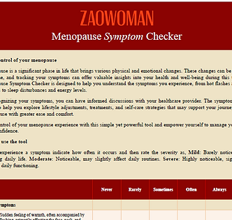 menopause symptom checker