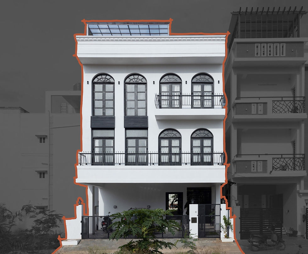 exterior view of a calcutta-bangalore affair residence in bengaluru