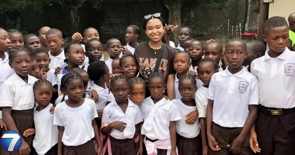 Brooke Gates with students in Liberia