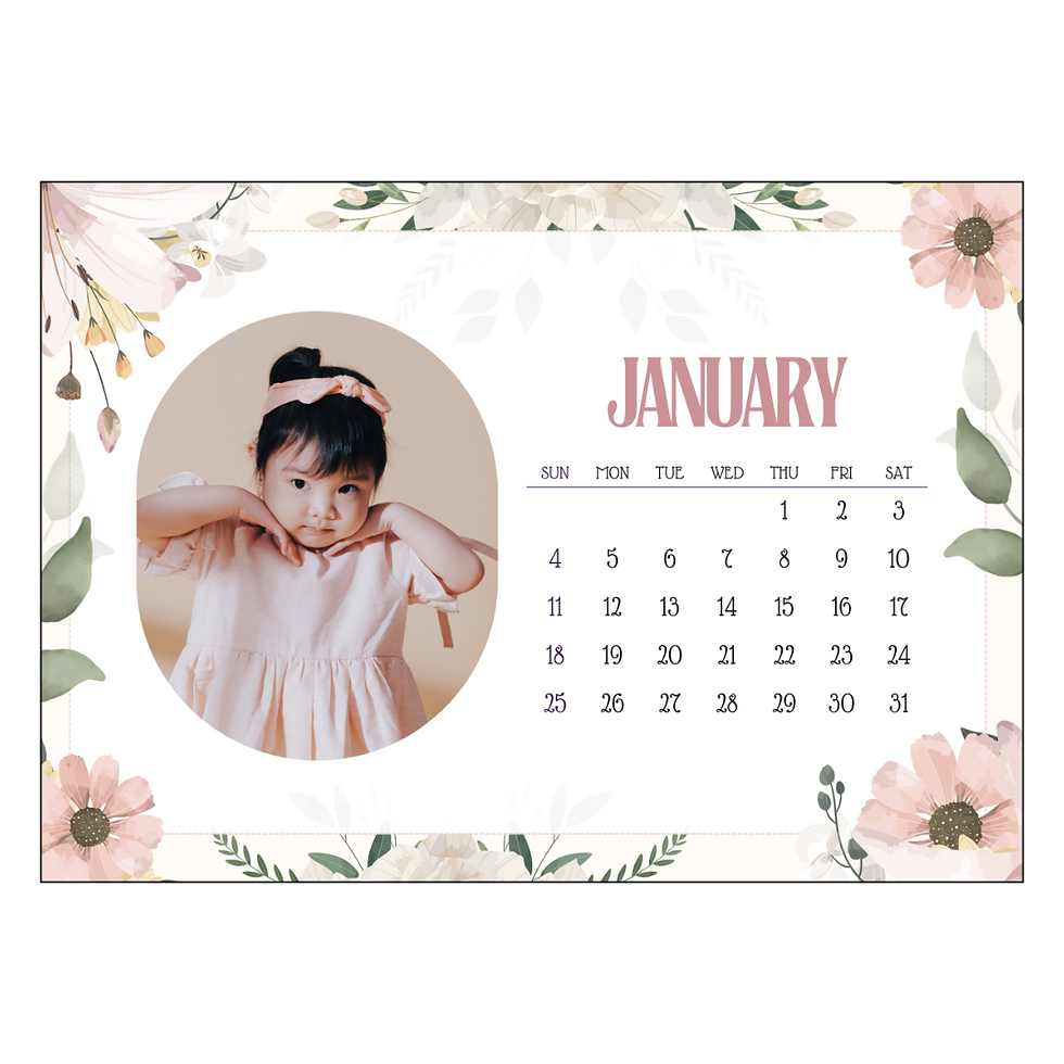 Dainty Floral Desk Calendar