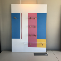 Painel modular #pegboard com luminária