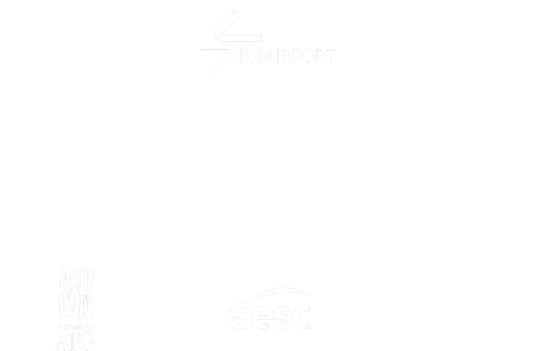 Logomarcas dos clientes da Reciclo: Ausendo, BH Aiport, Cedro, Clamper, Ponteio, Primeiro Ato, Info Cargas, Sesc