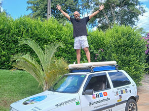 Goiano pretende chegar ao Alasca com um Fiat Uno e hoje passa por Barra Velha (SC)