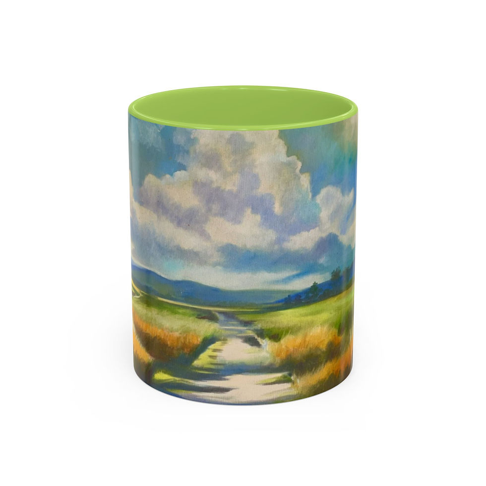 Thumbnail: Country Landscape Scene Mug — Painterly Ceramic Accent Mug (11/15oz)