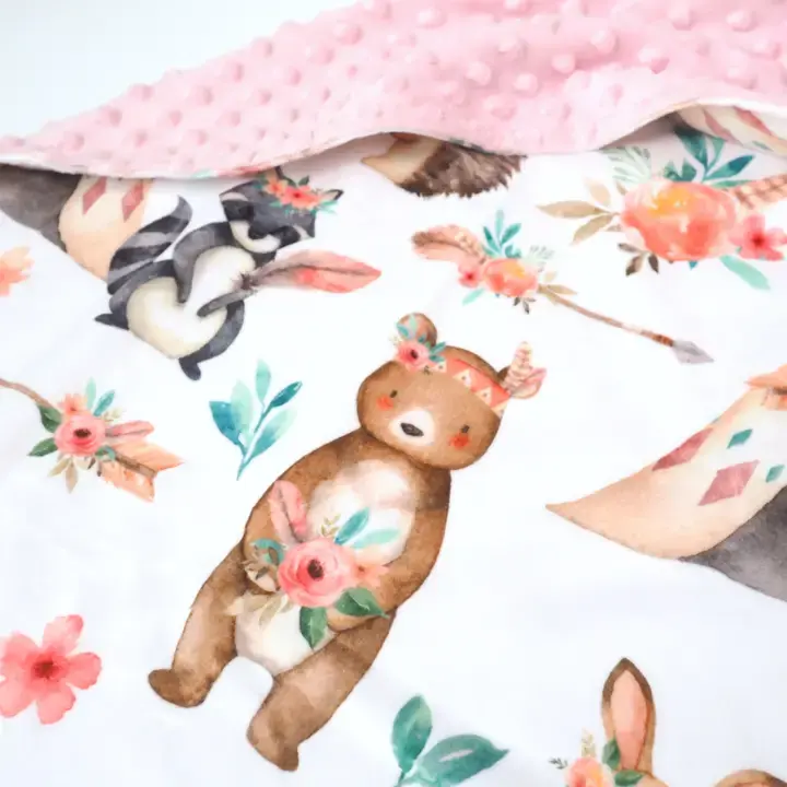 Thumbnail: Minky Blanket for Babies and Toddlers - Woodland Tribe