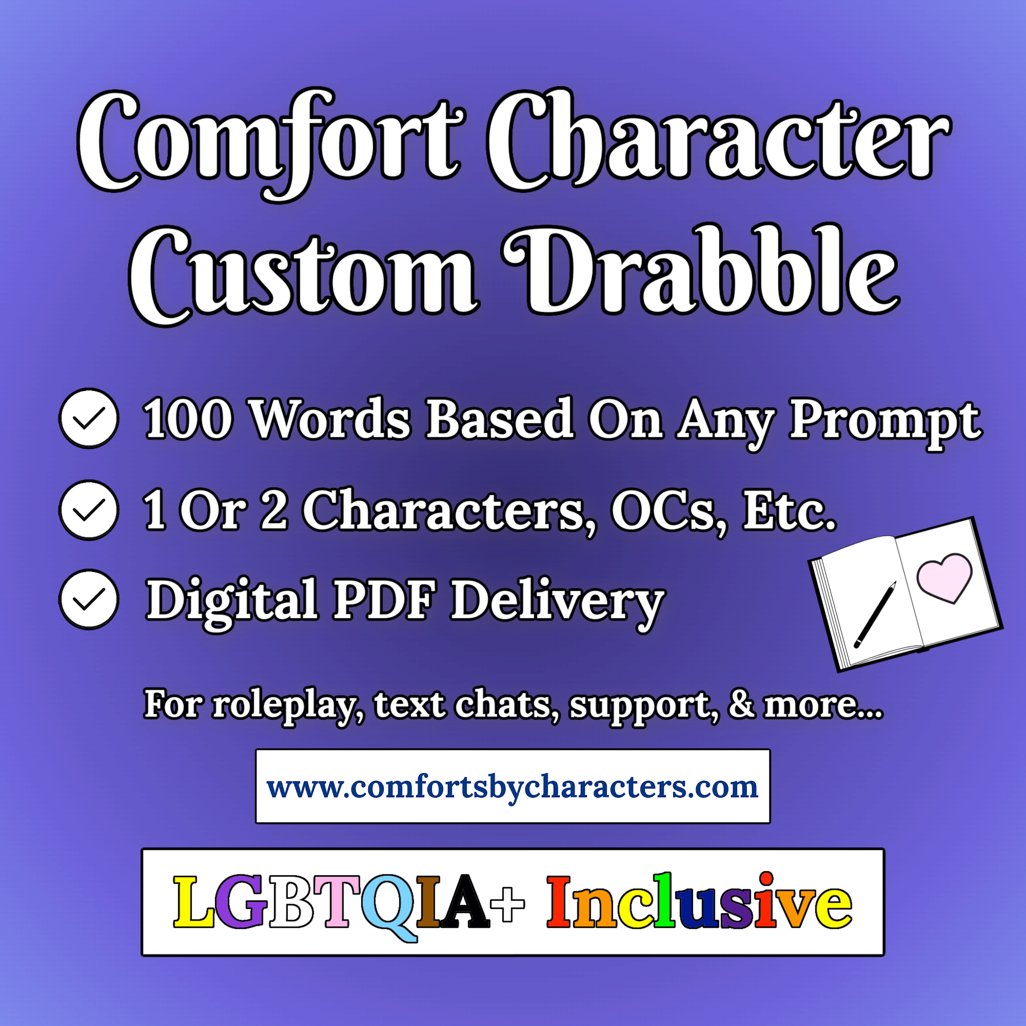 Comfort Character Custom Drabble (Fanfiction, Roleplay, Creative Writing)