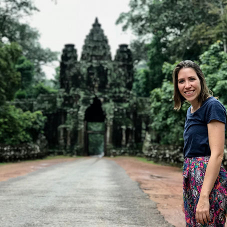 Gilda Selis in Angkor Thom, Camboya.