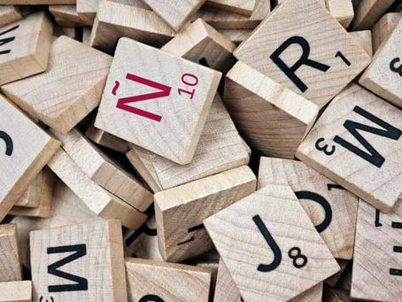 Wooden letters, Ñ is highlighted