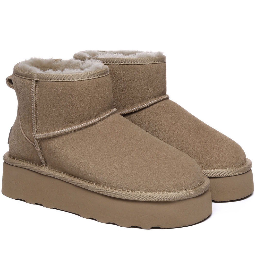 AUSTRALIAN SHEPHERD® UGG Boots Sheepskin Wool Ankle Platform Rommie AS 3070