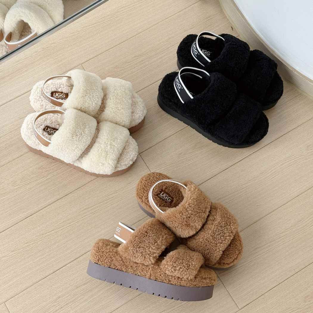 AUSTRALIAN SHEPHERD® UGG Women Slingback Platform Fluffy Slides Lyam AS 2103