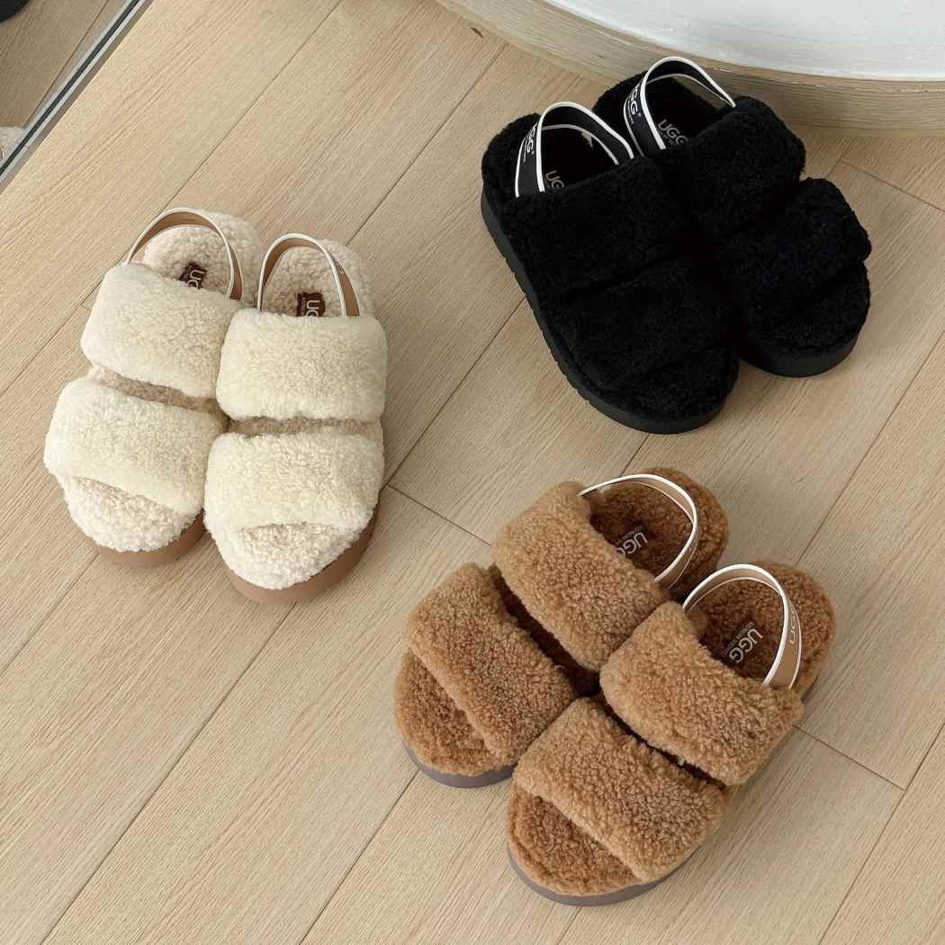 AUSTRALIAN SHEPHERD® UGG Women Slingback Platform Fluffy Slides Lyam AS 2103
