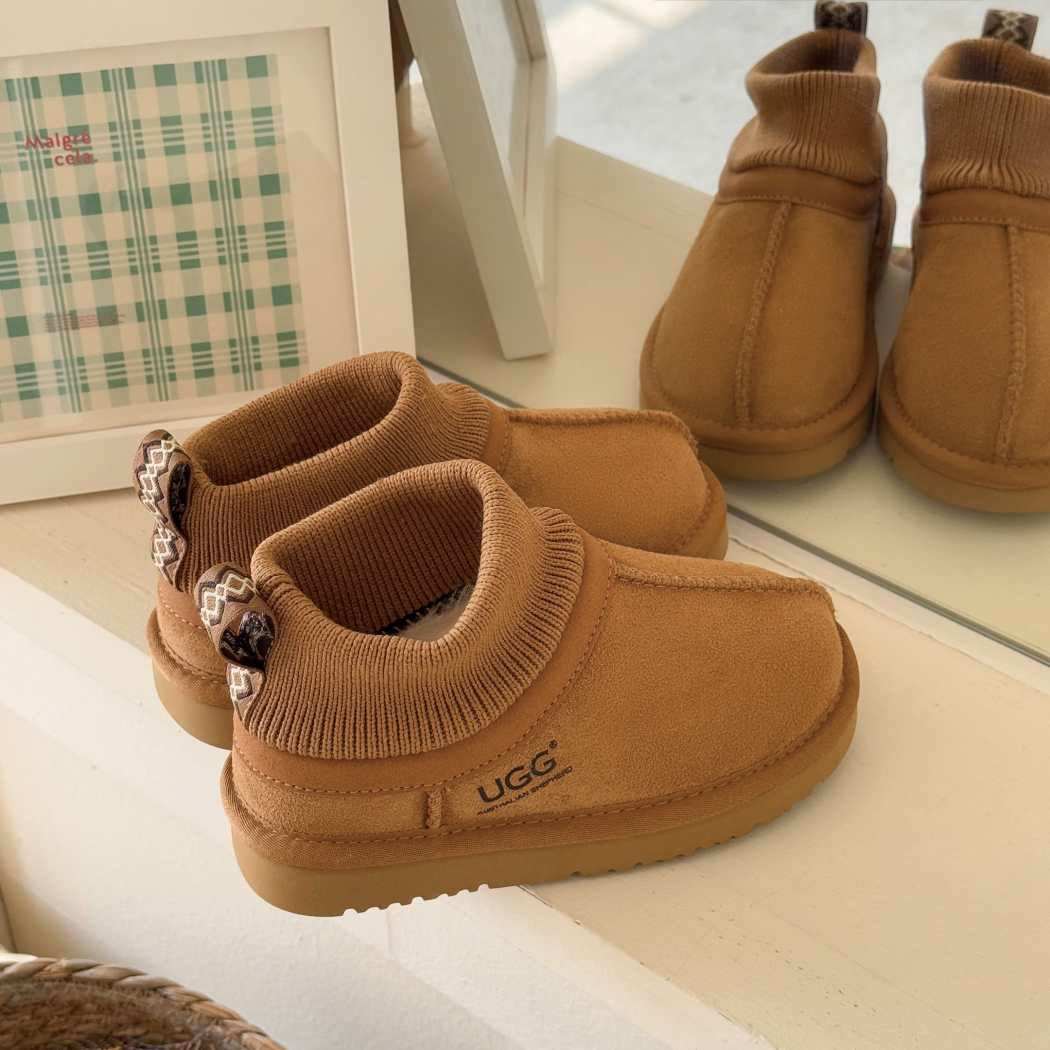 AUSTRALIAN SHEPHERD® UGG Slippers Kids Sheepskin Wool Stretchy Ankle AS 3079K