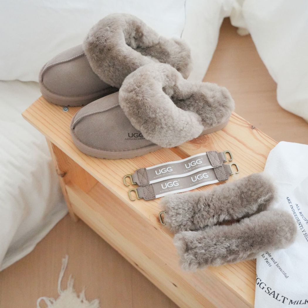 AS® 3-Way Style UGG Women Slippers Removable Wool Slingback Muffin FluffyAS 2082