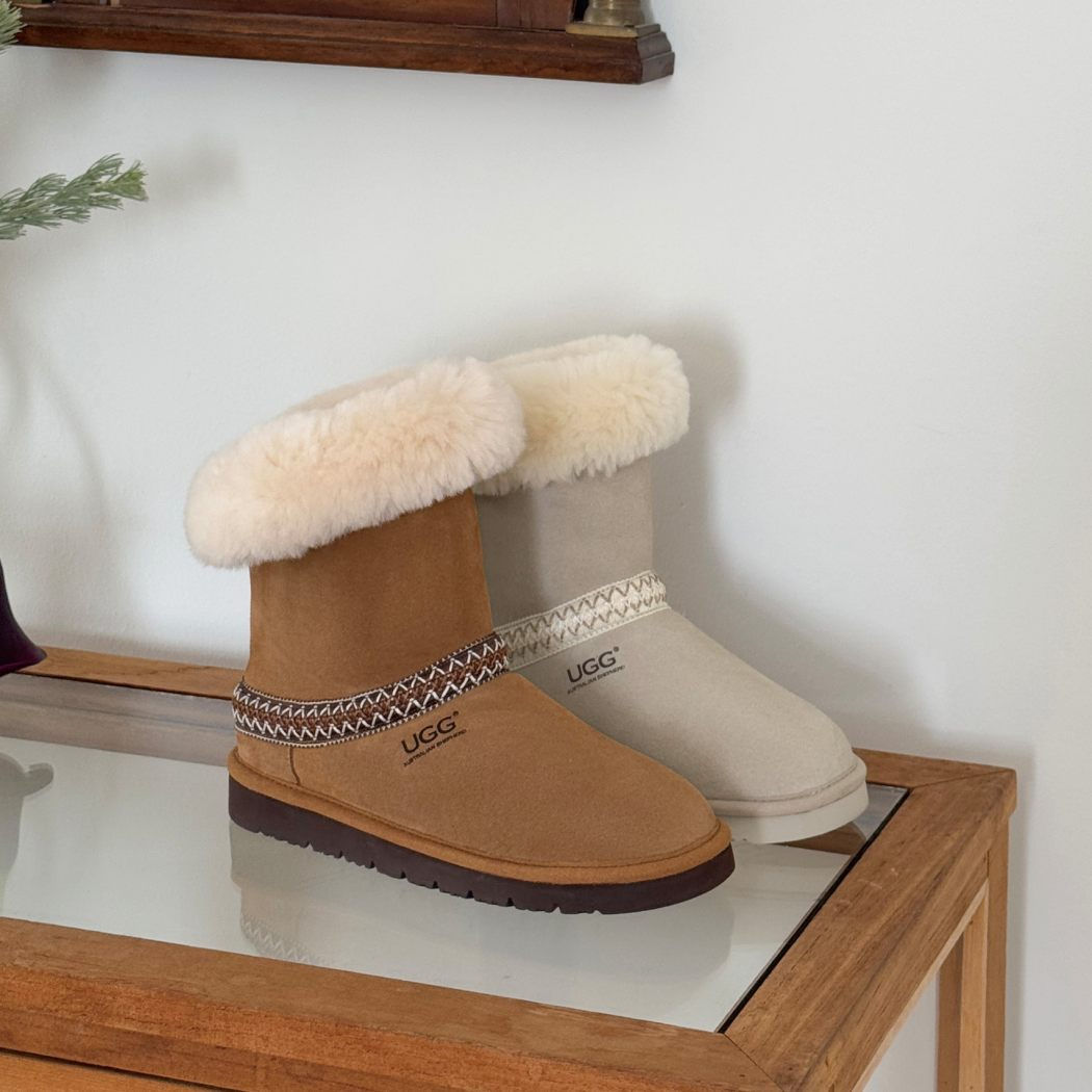 AUSTRALIAN SHEPHERD® Isleen Knitted Sheepskin Mid-Calf UGG Boots AS 3081