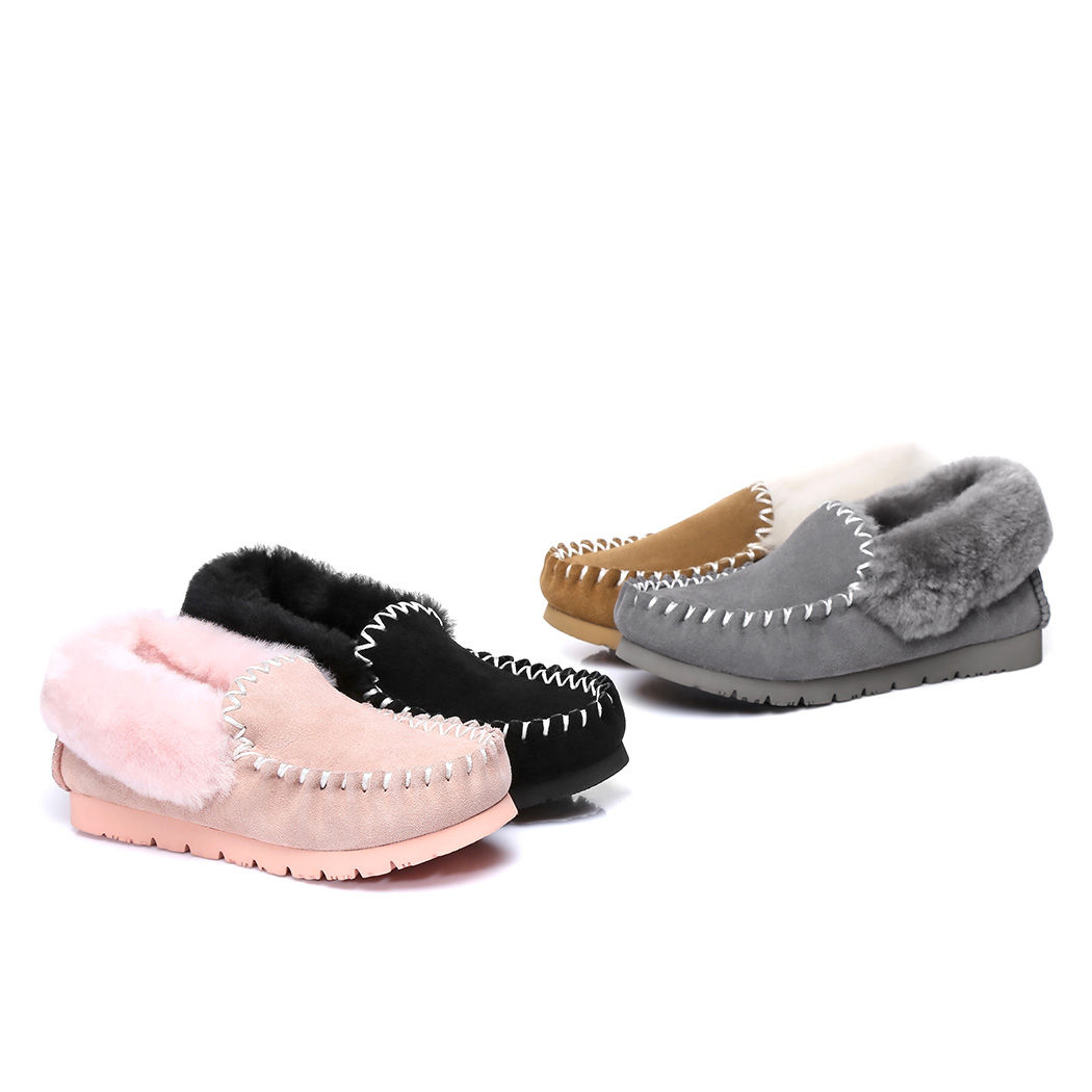 AUSTRALIAN SHEPHERD® UGG Sheepskin Wool Ankle Slippers Popo Moccasins 15607