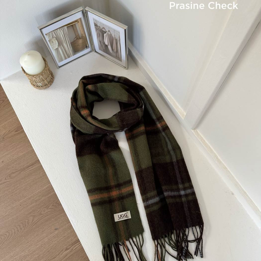 AUSTRALIAN SHEPHERD® 100% Wool Check Scarf Snovia AS 8003