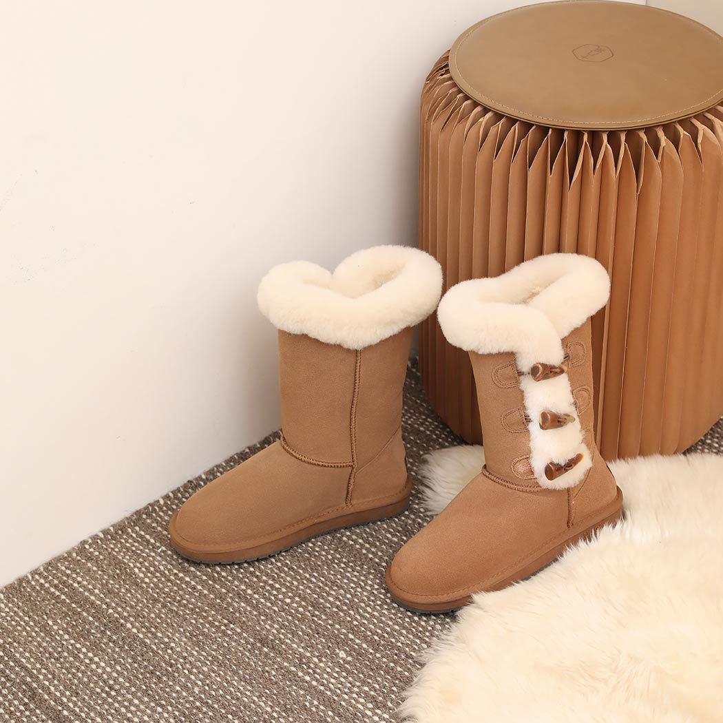 AUSTRALIAN SHEPHERD® UGG Boots Women Sheepskin Wool Horn Tall Tamari AS 3026