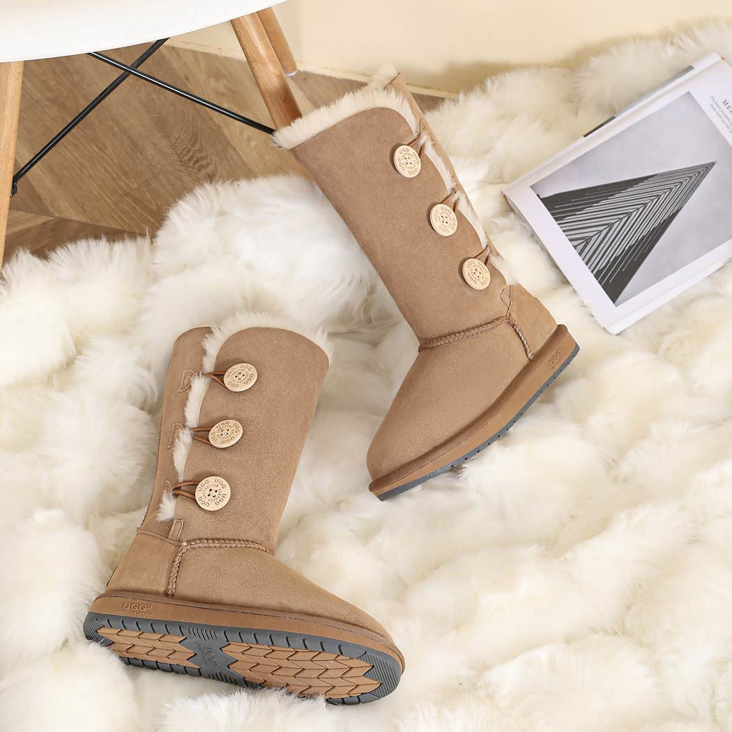 AUSTRALIAN SHEPHERD® UGG Double Face Sheepskin Boots Tall Triple Button 15902