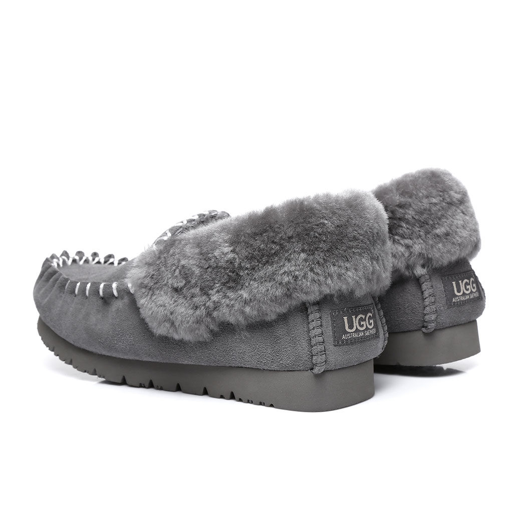 AUSTRALIAN SHEPHERD® UGG Sheepskin Wool Ankle Slippers Popo Moccasins 15607