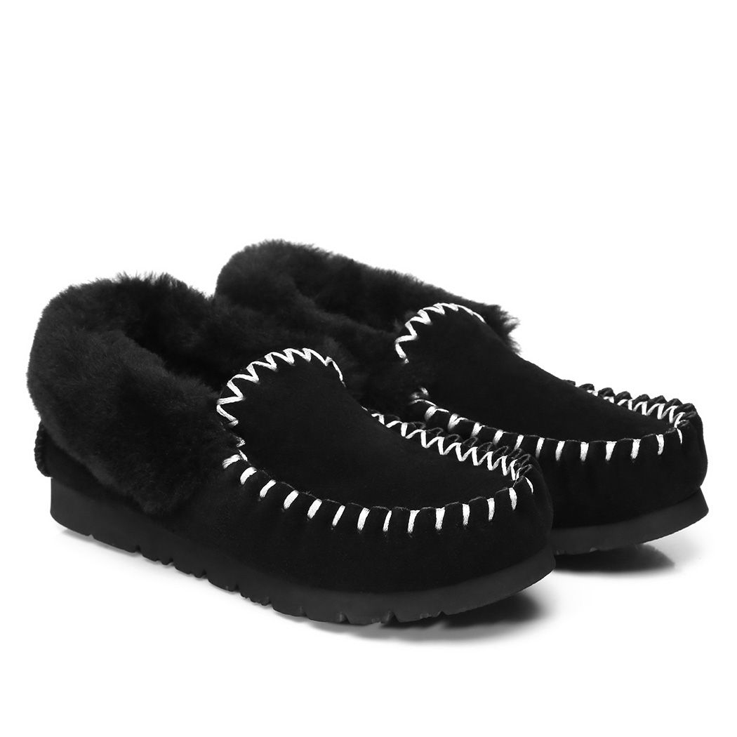 AUSTRALIAN SHEPHERD® UGG Sheepskin Wool Ankle Slippers Popo Moccasins 15607