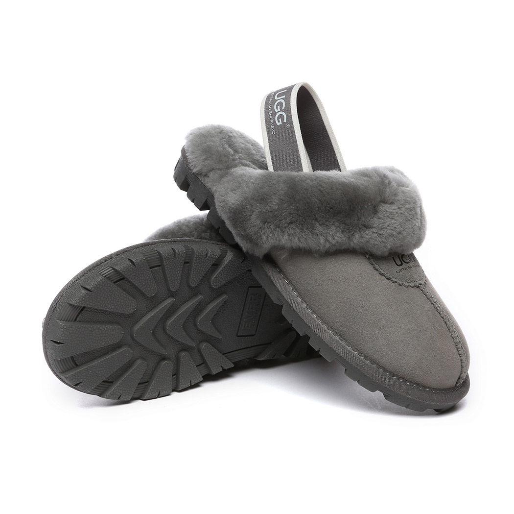 AUSTRALIAN SHEPHERD® UGG Sheepskin Wool Slingback Slippers Waffle Plus AS 2042