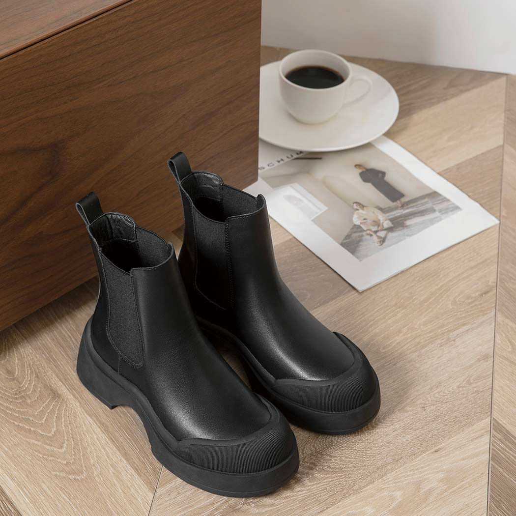 EVERAU® Women Boots Leather Ankle Chunky Mindy EA 4031