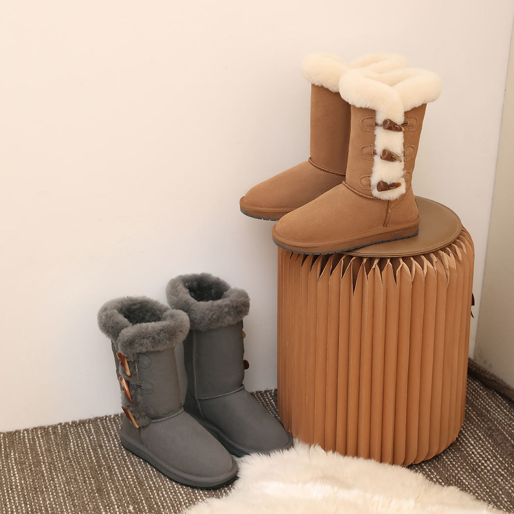AUSTRALIAN SHEPHERD® UGG Boots Women Sheepskin Wool Horn Tall Tamari AS 3026