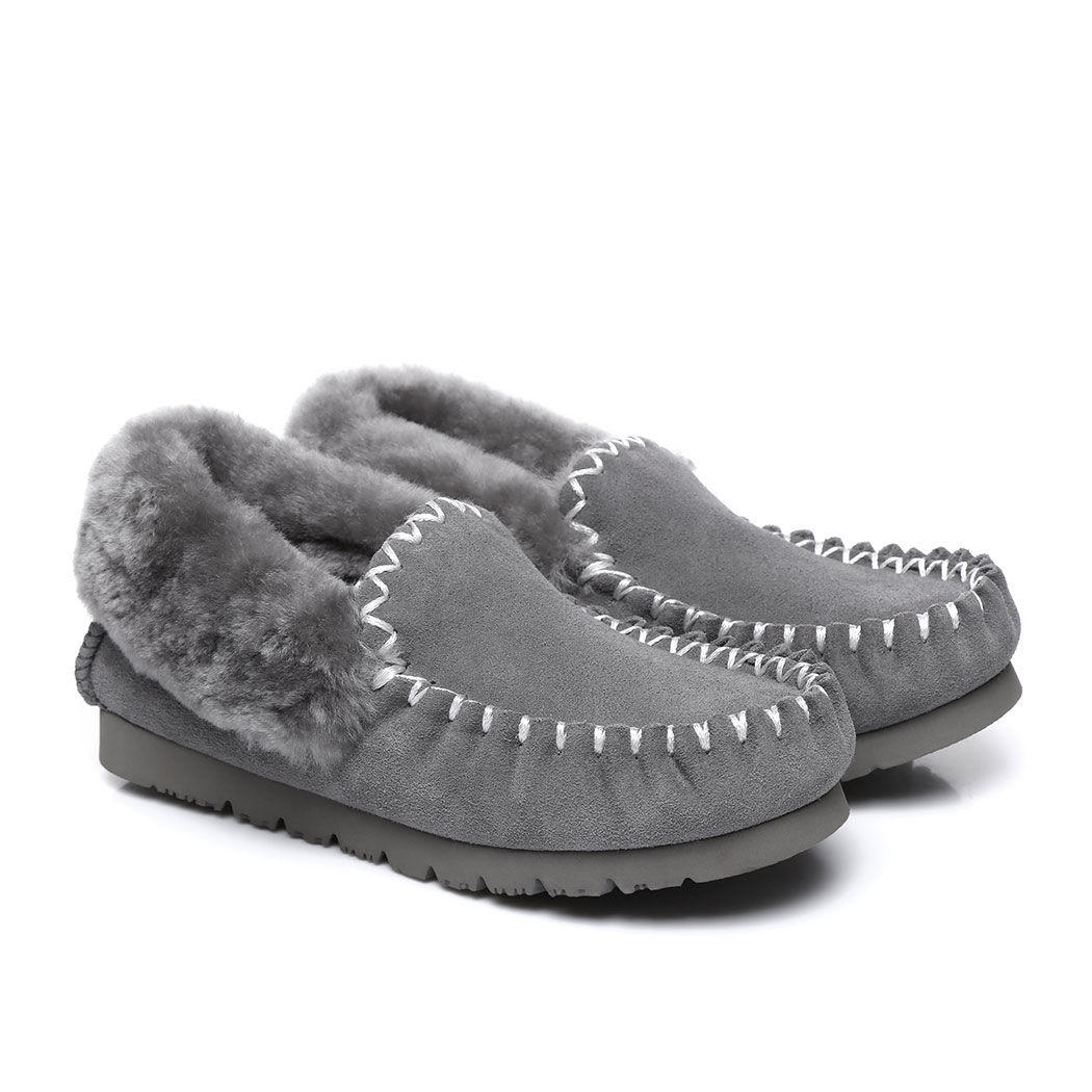 AUSTRALIAN SHEPHERD® UGG Sheepskin Wool Ankle Slippers Popo Moccasins 15607