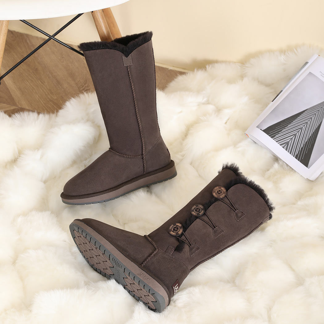 AUSTRALIAN SHEPHERD® UGG Double Face Sheepskin Boots Tall Triple Button 15902