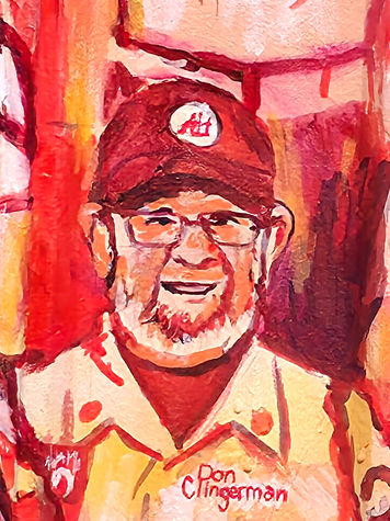 Veteran Don Clingerman member of the Whitley Country Korean War Veterans Honor Guard on the MJL Veteran's Freedom Mural. Painted by Michael Lude