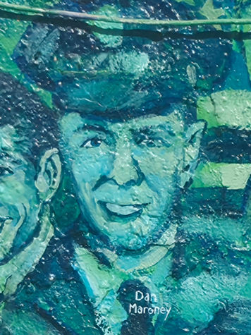 Veteran Dan Maroney on the MJL Veteran's Freedom Mural by Michael & Jennifer Lude. Painted By Michael Lude